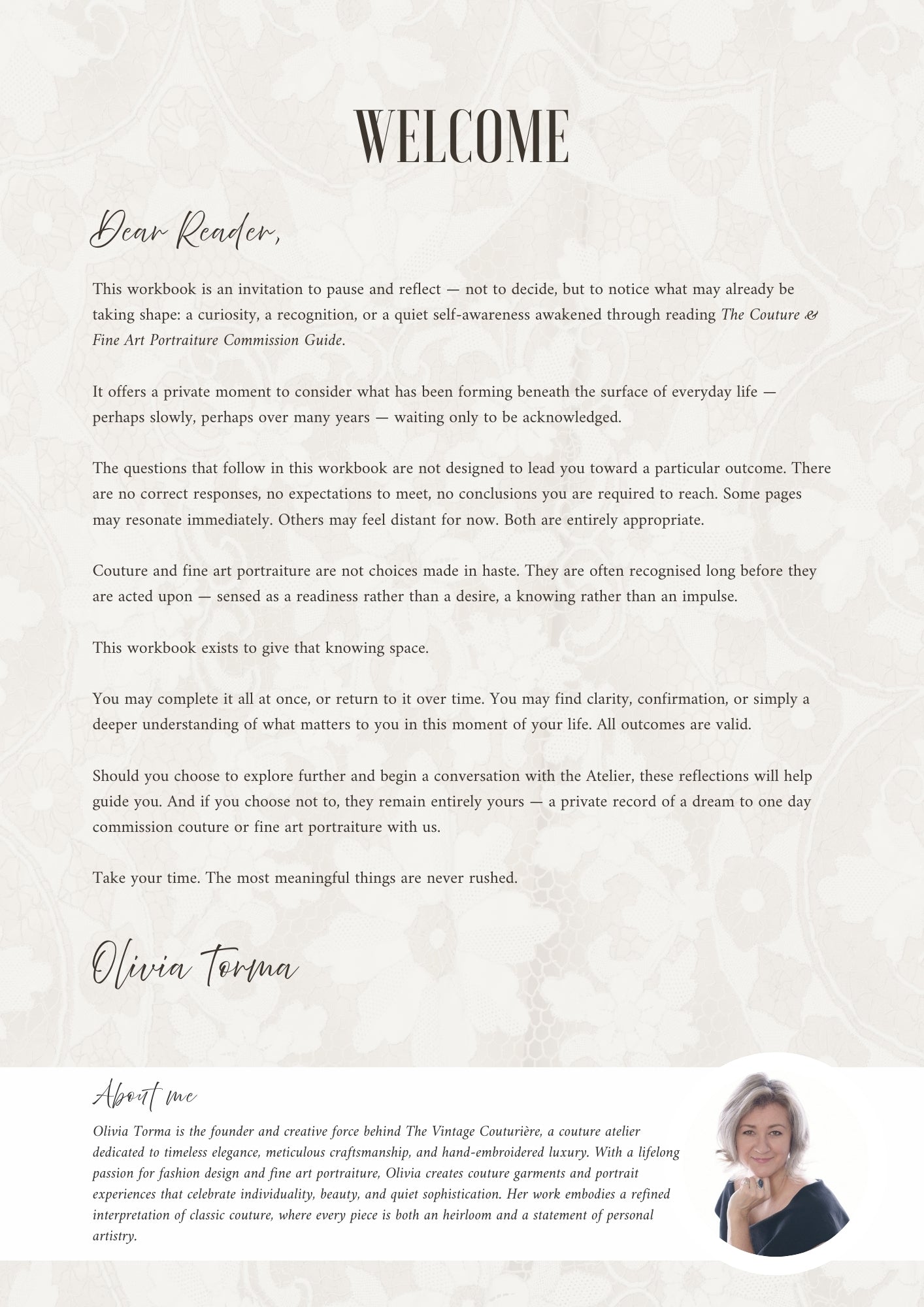 The Legacy Couture Portrait Workbook — Complimentary Edition